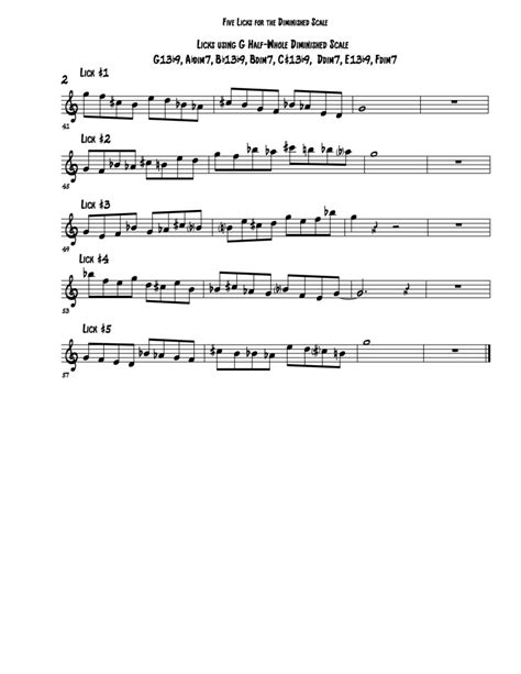 Lick of the Week #6 - Five Useful Licks from the Diminished Scale (Part ...