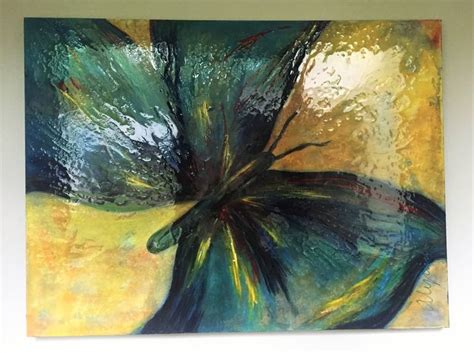 Glossy Butterfly Painting by Alejandra Abbud | Saatchi Art