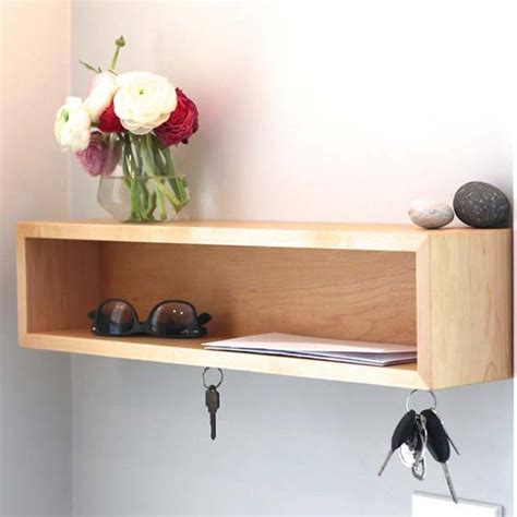 Handmade Wooden Entryway Organizer with Magnetic Key Hooks | Gadgetsin