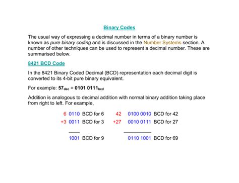 Binary Codes