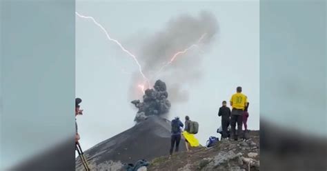 Rare Volcanic Lightning Captured Shooting out of a Mountain | PetaPixel