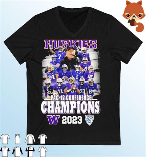 Washington Huskies Team PAC-12 Conference Football Champions 2023 Shirt ...