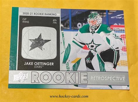 Jake Oettinger Rookie Retrospective RR-4 - www.hockey-cards.com