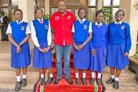 The five Kisumu Girls’ students who were named winners of the Daily ...