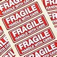 Fragile Stickers (x24) - 25 mm x 77 mm - Handle with Care : Amazon.co.uk: Stationery & Office ...