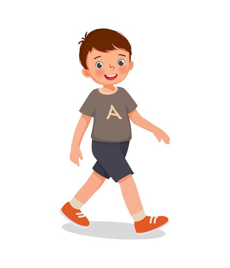 cute little boy walking on the road 8950734 Vector Art at Vecteezy