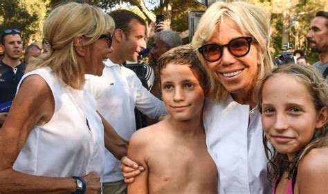 Brigitte Macron: With Emmanuel, Brigitte posed with local children in ...