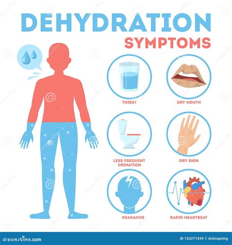 Dehydration Symptoms Infographic. Dry Mouth and Thirsty Stock Vector ...