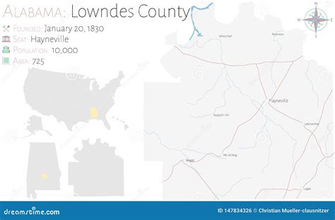 Alabama: Lowndes County Map Cartoon Vector | CartoonDealer.com #92538195