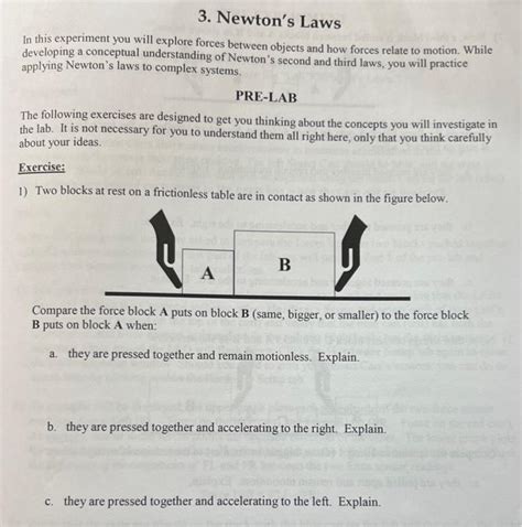 Solved 3. Newton's Laws In this experiment you will explore | Chegg.com