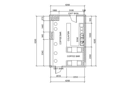 Coffee bar layout plan autocad drawing dwg file – Artofit