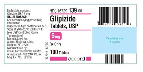 Glipizide by Accord Healthcare Inc. / Intas Pharmaceuticals Limited. GLIPIZIDE tablet