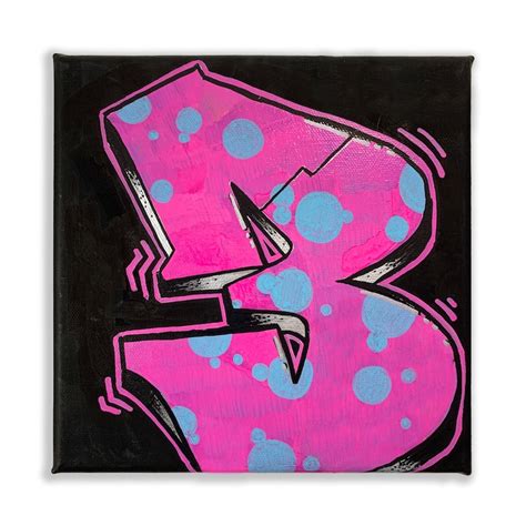 Graffiti Number 3 Art Print 12x12 Inches Signed & Numbered X/10 - Etsy