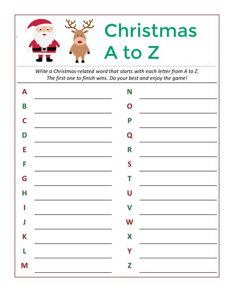 Free Printable Santa's Christmas Word Game - Mama Likes This