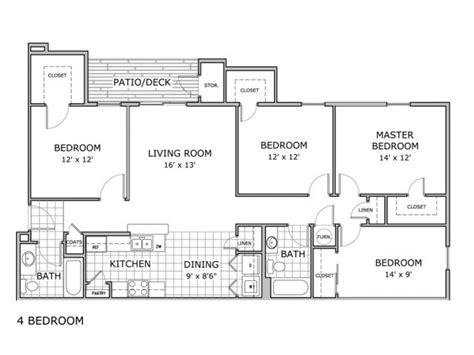 Four Bedroom Apartment Floor Plan | Viewfloor.co