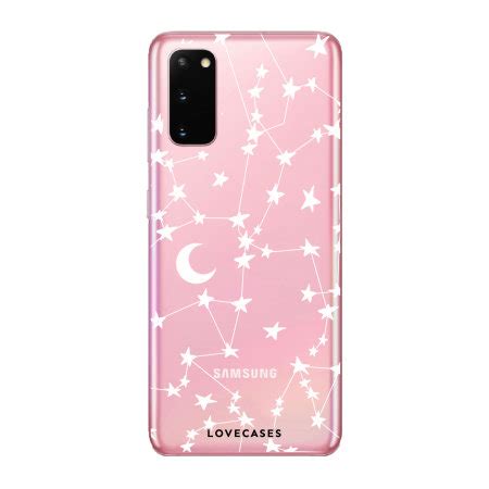 LoveCases Samsung Galaxy S20 Gel Case - White Stars And Moons