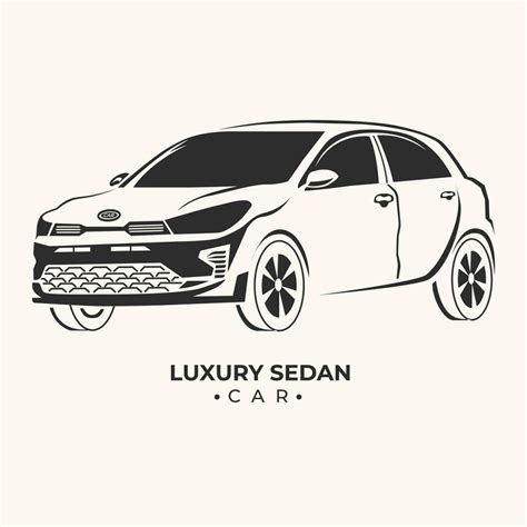 black and white car silhouette beautifully detailed 28576567 Vector Art ...