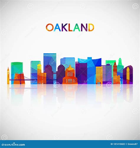 Oakland Skyline Silhouette in Colorful Geometric Style. Stock Vector ...