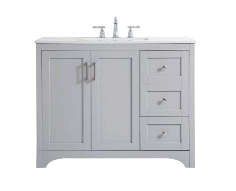 42 inch Single Bathroom Vanity in Grey - Luchy Amor Furniture