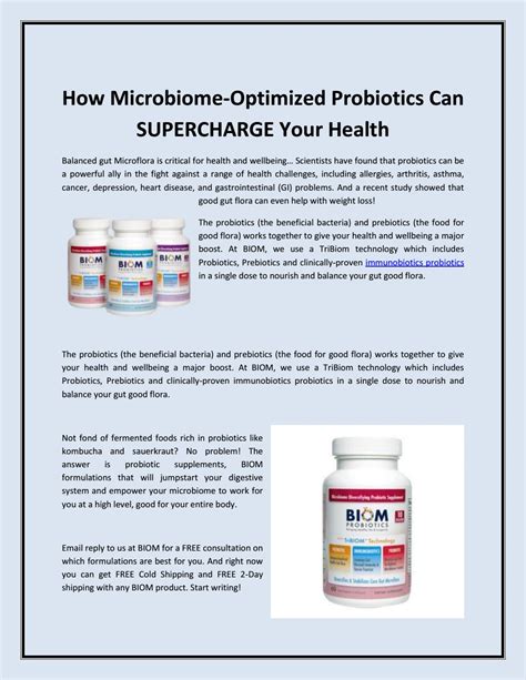 How microbiome optimized probiotics can supercharge your health by Biom ...