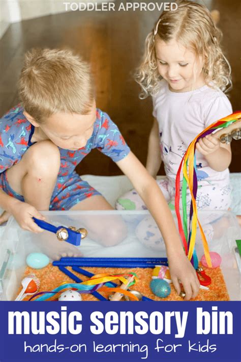 Music Sensory Bin Hands-On Learning Activity for Kids - Toddler Approved