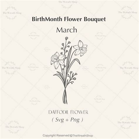 March Month Flower Tattoo