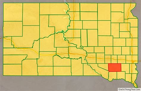 Map of Hutchinson County, South Dakota - Thong Thai Real