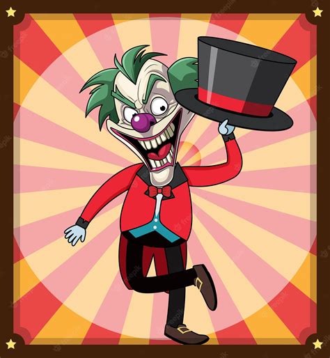 Premium Vector | Creepy clown on retro comic background