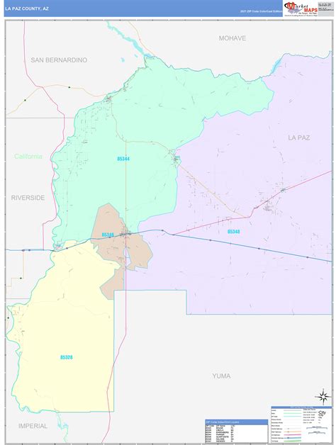 La Paz County, AZ Wall Map Color Cast Style by MarketMAPS - MapSales.com