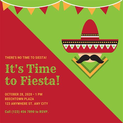 Invitations & Announcements Fiesta Kids Party Invitation Template Fiesta Party Supplies Fiesta ...