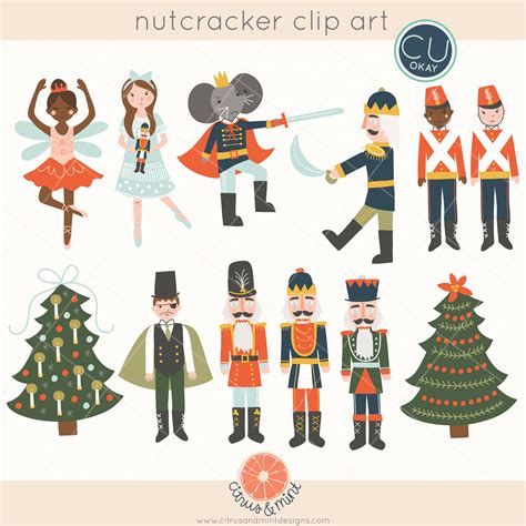 Nutcracker Ballet Christmas Clip Art Graphics Holiday 2017 Hand-drawn ...