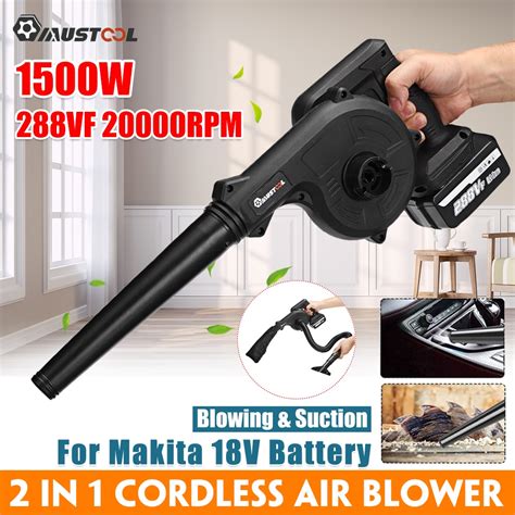 2 In 1 1500W Cordless Electric Air Blower Vacuum Blowing Suction Leaf PC Dust Cleaner Collector ...