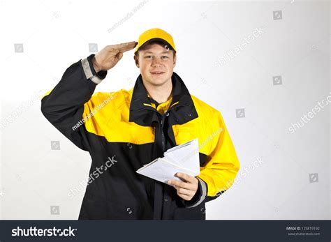 Young Postman In A Postman Uniform Stock Photo 125819192 : Shutterstock