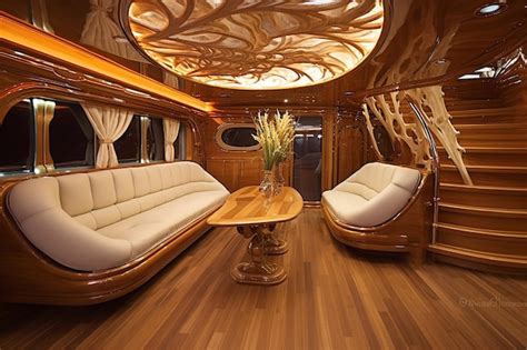 Premium AI Image | Modern Boat Interior with Elegant Adornments