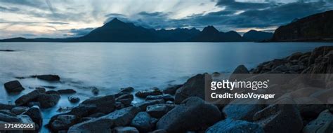 Scotland Blue Sunset Over Cuillin Mountains Skye Panorama High-Res ...