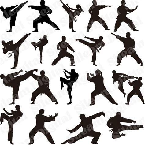 33 Self Defense Silhouette PNG Files. Digital Files for Cricut. Karate ...