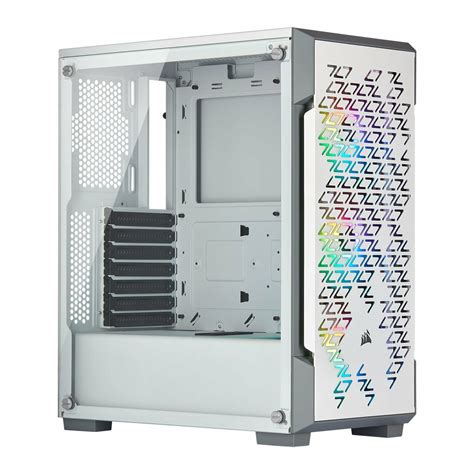 Corsair White iCUE 220T Addressable RGB Airflow Midi PC Gaming Case | Falcon Computers