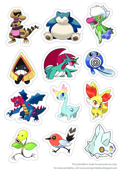 Printable Pokemon Stickers - Calendar Printables