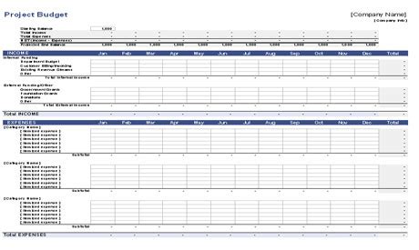 Construction Project Budget Template Download - Free Monthly Project Budgeting Template Excel