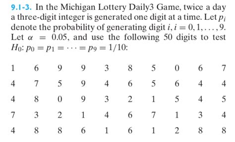 Solved 9.1-3. In the Michigan Lottery Daily3 Game, twice a | Chegg.com