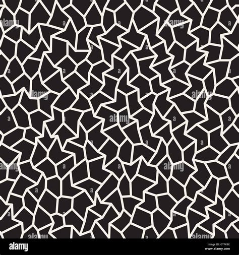 Vector Seamless Black and White Jagged Lines Mosaic Pattern Stock ...