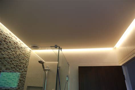 LED Strip in Bathroom Ceiling - Modern Lighting Design