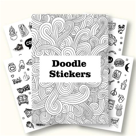 80 PCs Doodle Stickers for Journal Scrapbook Laptop Aesthetic Sticker ...