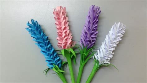 How to make lavender paper flower, Easy origami flowers for beginners ...