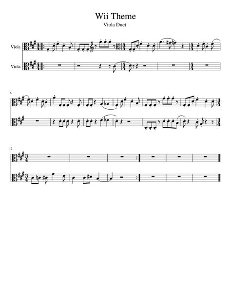 Wii Theme sheet music for Viola download free in PDF or MIDI