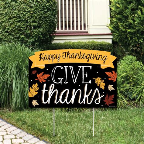 Give Thanks - Thanksgiving Party Yard Sign Lawn Decorations - Happy Thanksgiving Party Yardy ...