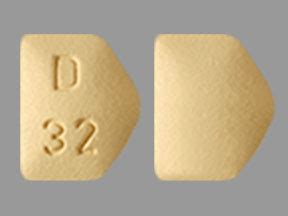 D 32 Pill Images (Yellow / Five-sided)