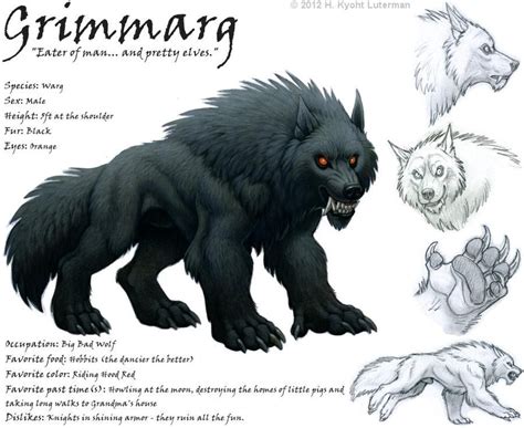 Grimmarg the Warg by https://www.deviantart.com/kyoht on @DeviantArt Creature Concept Art ...