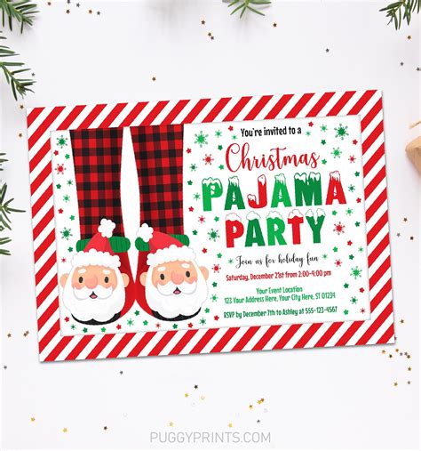 Christmas Pajama Party Invitation Holiday Pajama Party | Etsy