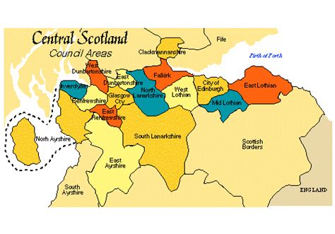 Map of the Scottish Council Areas